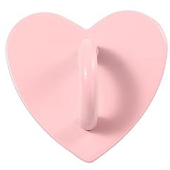 2pcs Adhesive Phone Clasps Hooks, Adhesive Metal Heart Phone Charm Holder, Colorful Phone Stand Holder DIY Phone Case Heart Finger Ring(Pink)