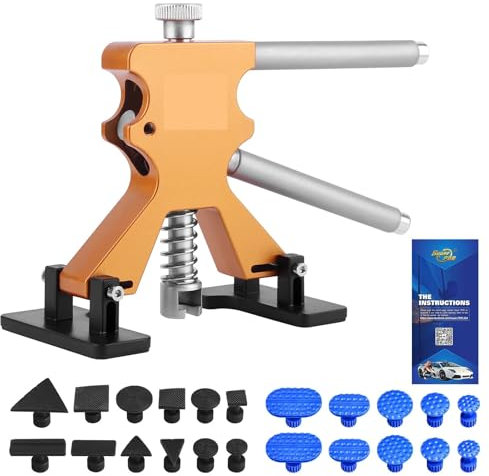 Saca Bollos de Chapa Coche,Sacabollos Coche Extractor de abolladuras de coche, removedor de abolladuras, ventosa Uso apto para carrocería automotriz, Kit de herramientas de reparación sin pintura, Kit
