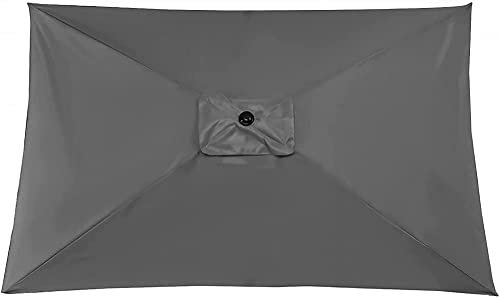 Auvent de rechange pour parasol Floride, 3 x 4 m, couverture de parasol de jardin, terrasse, cour, plage – Tissu gris durable