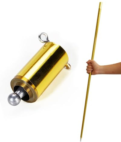 KEMUZ Baguette Magique en Métal, Baguette Magique Professionnelle, Portable Inoxydable Bâton Télescopique Magique, pour Performance Scénique, Accessoires de Tours de Magie110 cm,Doré