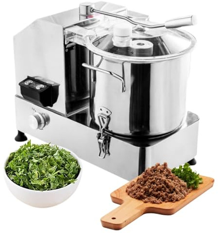 Robot da cucina per carne e verdure, tritacarne elettrico, velocità regolabile 2000 giri/min, capacità 6/9/12/15 l, per ristoranti, lavorazione alimentare, mense,6L