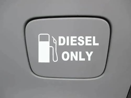 Nur Diesel betanken Autoaufkleber Tankdeckel Sticker Lustiger Tankaufkleber für Diesel Fahrzeuge Spaß Aufkleber fürs Auto(Weiß)