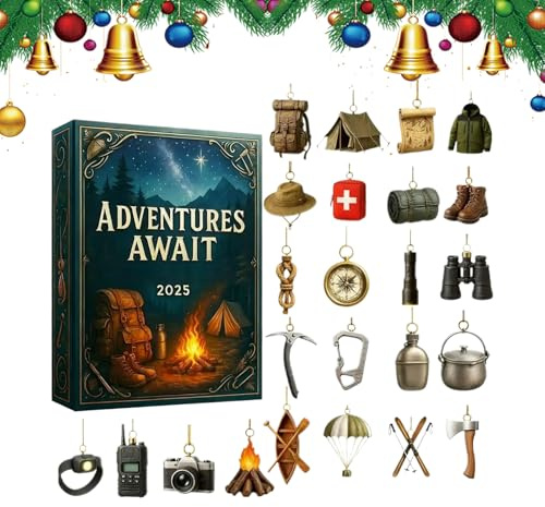 Calendario natalizio 2D in acrilico, ornamento da appendere, calendario 'Avvento 2025 per esploratori, per bambini, famiglia, adolescenti, ragazze, ragazzi e attività divertenti