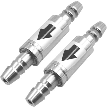 AONAYO 2 Stück Rückschlagventil,Co2 Rückschlagventil Aquarium,Edelstahl Rückschlagventil Set Für Aquarium,Rückschlagventil Co2 Für 4mm Luftschlauch Luftpumpe Luft Anlage Diffusor