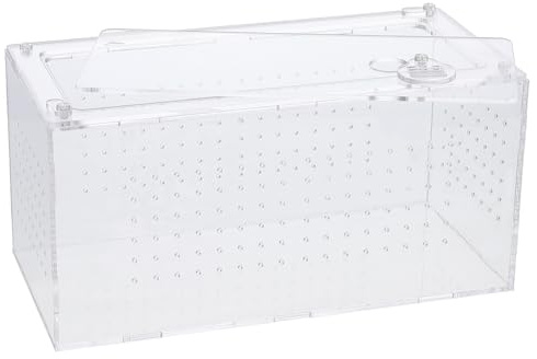 Mobestech Reptilien Futterbox aus Acryl Transparent mit Belüftung Atmungsaktives Terrarium für Schlangen Echsen Spinnen und Amphibien Tragbares Faunarium für Heimtierhaltung Große