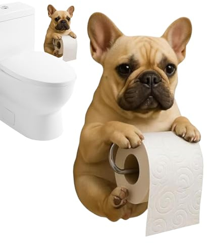 Söt Hund Toalettpappershållare - Väggmonterad Dekorativ Toalettpappershållare Med Fransk Bulldog, BeagleOch Flera | Hartskonstruktion Och Metall För Badrum, Sovrum Och Studentkorridor | R