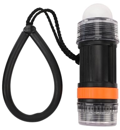 Alomejor Tauchlicht, LED-Taschenlampe mit Hoher Helligkeit und Stroboskopfunktion für Unterwasser-Abenteuertauchen, Notfallrettung (BLACK)
