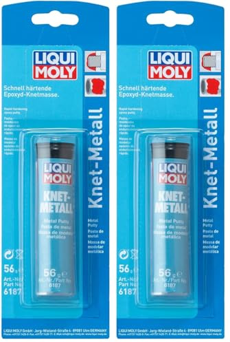 LIQUI MOLY Knet-Metall | 56 g | Klebstoff | Art.-Nr.: 6187, farblos (Packung mit 2)