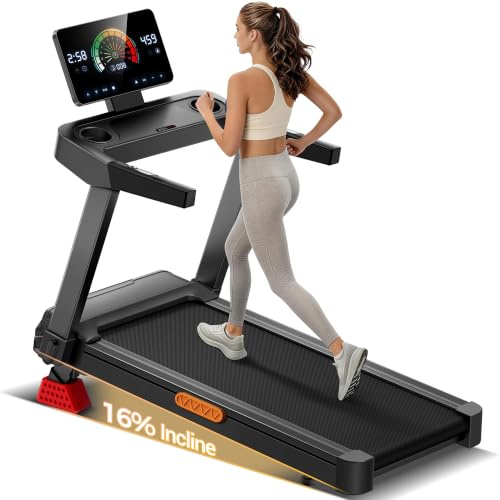 UMAY Tapis de Course Pliable Inclinable 16%, 14KM/H, 3,5CV