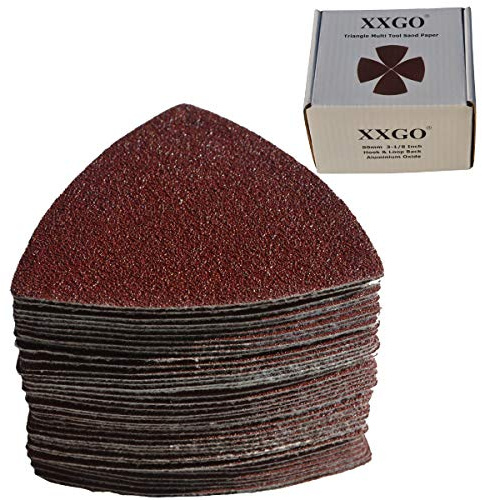 XXGO 55 Pcs Triangle 80mm Oscillating Multi Tool Sanding Paper Sheets