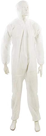 Dapetz ® Disposable Paper Suit Protective Overall Coveralls XL 136cm 54, 40 GSM Non-Woven Polypropylene Coverall with Hood, Zip Fastening for Secure fit