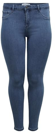ONLY Carmakoma Carthunder Push Up Reg SK Jeans MBD Noos Skinny, Blu (Medium Blue Denim Medium Blue Denim), W40 (Taglia Produttore: 52) Donna