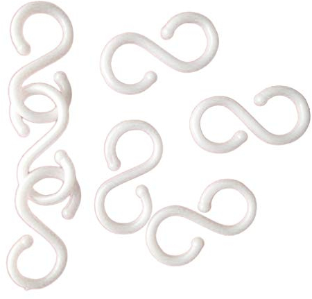Healifty Lot de 100 Crochets en Forme de S pour Cuisine ou Salle de Bain Blanc