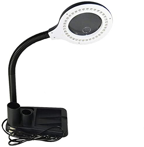 Gelenkarm Lupenleuchte YUNRUX 5 Fache Vergrößerung Lupenlampe 360 ° flexible Metallstange Kosmetik Lampe 11 W Arbeitsleuchte Lupenlampe Lupe Licht Tisch-Lupenleuchte 85mm Objektiv mit Standlupe