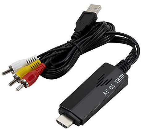 Asudaro HDMI a RCA Convertidor Cable 1080P HDMI Macho a Macho AV HD Converter 3RCA Video Audio Converter HDMI a AV Adaptador para TV-Set-Box DV VHS VCR DVD PC Computadora Portátil de Escritorio