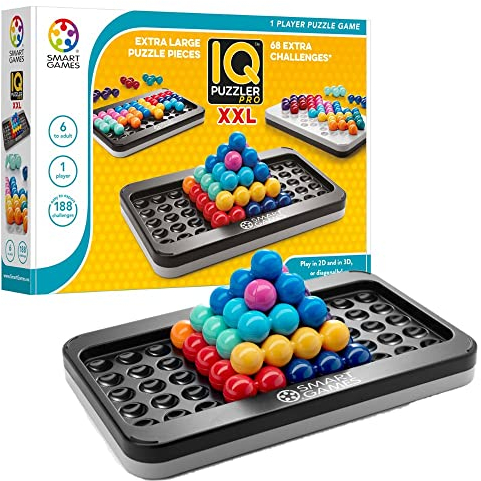 Smart Games - IQ Puzzler Pro XXL, Extra Large Puzzle Game with 188 Challenges, 3 Playing Modes, 6+ Years