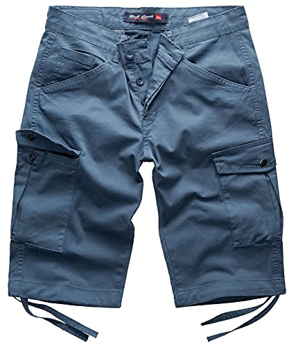 Rock Creek Herren Cargo Shorts Chinoshorts Kurze Hose Short Cargoshorts Sommer Kurzehose Sommerhose Bermudas Stretch Short RC-393 Blau W40