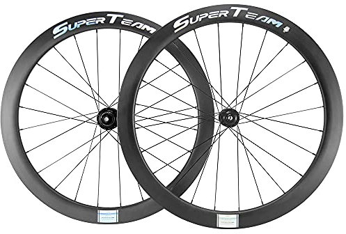 Superteam Carbon Disc Brake Wheelset 700c 50/25mm Paint-Free Wheel Tubeless Road Bike