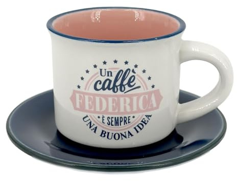 TAZZINA DA CAFFE' PERSONALIZZATA CON PIATTINO - FEDERICA