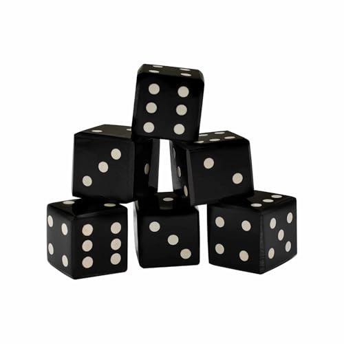 Lord of Battles Medieval Viking Dice Set of 6 with Inlaid Pips | Handmade Genuine Horn/Bone Dice Made from Natural Ox Horn & Bone (Genuine Horn)