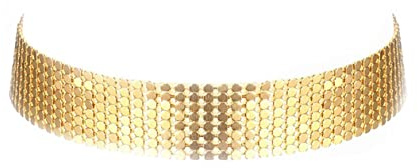 SINLOV Fashion Sequins Choker Necklace Women Single Layer Short Glitter Sparkly Necklaces Fashion Delicate Pendant Necklace Necklace Jewelry for Women (Gold)