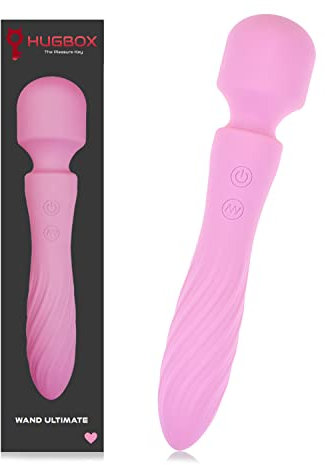 Vibrador Wand, 20 programas, Vibrador Mujer, Masajeador Wand, Vibrador Femenino, Punto G, Estimulador de Clitoris, Vibrador Clitorial, Masajeador. Silencioso, Suave y Potente (Rosa)