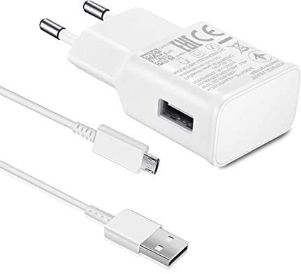 ladekabel Micro USB mit Ladegerät Schnellladegerät für Samsung Galaxy S7 Edge S6 Edge S4 S3 A6 J7 J6 J5 J3 Note5/4/2 Tab S Tab S2,Charger mit Micro USB 2.0 Ladekabel Schnellladekabel 1.5m (Weiß)