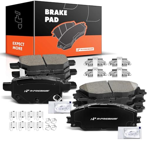 A-Premium Front and Rear Ceramic Brake Pads Set Compatible with Pontiac, Scion and Toyota Models - Vibe 2009-2010, xB 2008-2015, Corolla 2009-2011/2014-2019, Matrix 2009-2014, 8-Pack