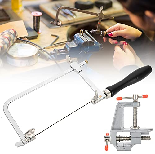 Jewlers Sega Telaio, 12 Lame Gioiellieri Sega Sega Telaio Mini Morsa da Banco Set Sega per Gioielli con Morsetto Creazione di Gioielli Strumento Artigianale Fai da Te Gioiellieri Sega Sega Sega Telaio