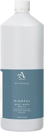 Arran Natural Hand Wash Refill with Lemon & Patchouli (1 Litre) Vegan Plant-Based Liquid Soap for Gentle Cleansing and Hydrated Skin