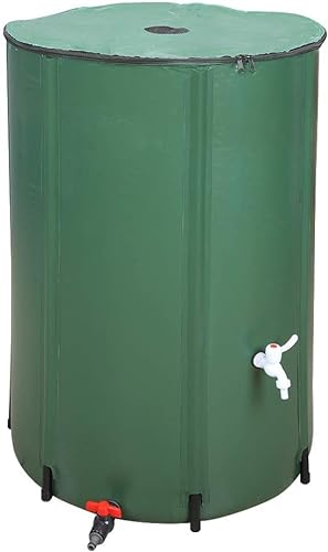Outvita Récupérateur d’Eau de Pluie Pliable 380 litres，Baril,Réservoir d’Eau de Pluie pour Jardin et Nettoyage，Vert Réutilisable Écologique