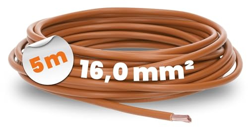 Lapp 5m H07V-K 16 mm² Braun - Flexible Aderleitung Verdrahtungsleitung | PVC-Einzelader Litze nach VDE 0295 Klasse 5 für Schaltschränke und Leuchten, feindrahtiges Kupferkabel zur Innenmontage