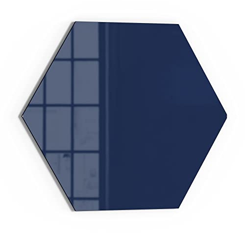 DEQORI Glas-Magnettafel | 40x34,5 cm groß | Unifarben - Dunkelblau | Memo-Board aus Glas | Magnetboard inkl. Magnete, Stift & Tuch für Küche & Büro | Tafel magnetisch & beschreibbar