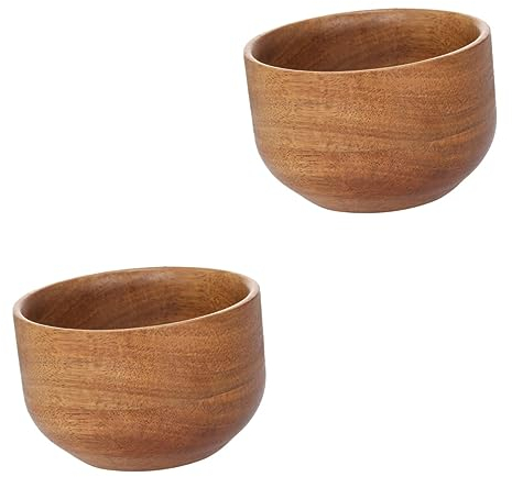 minkissy 2pcs Wooden Men Shaving Bowl Creative Shaving Soap Bowl for Home Bathroom Light for Shave Soap