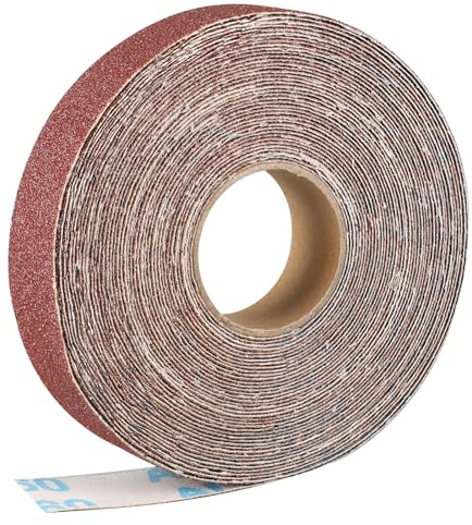Shineboc-Schleifpapierrolle 2,5 cm x 10 m, Aluminiumoxid-Schleifpapier der Körnung 60, geeignet zum Schleifen, Holz, Möbelbearbeitung, Edelstahl und Karosseriebearbeitung