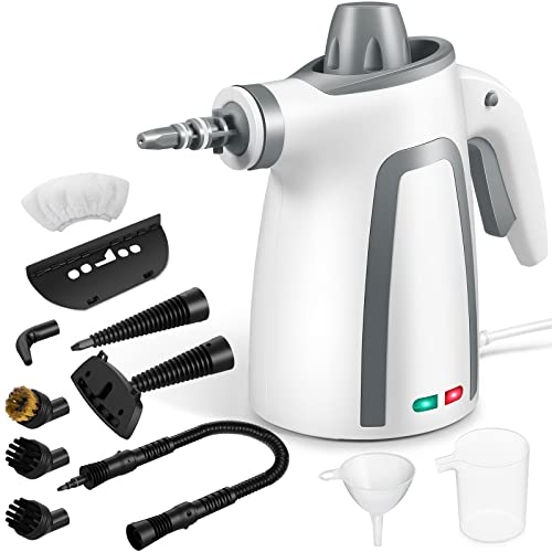 ÖRrnvte Dampfreiniger Boden 230°F 1050 Watt mit 11 Anhängen und Kindersicherung, Geschenk für Mutter/Frau Multifunktioneller Dampfreiniger Handgerät für Böden Polstermöbel Autositze und Vorhänge