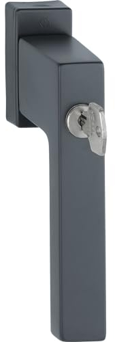 HOPPE 11682802 Fenstergriff Toulon Sperrzylinder TBT, VK 7x37 mm, schwarz matt,