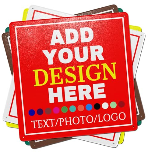 LLLGSH Individuelles Metallschild - Blech-Schild selbst gestalten - personalisiertes Blechschild - für Wand im Freien, drinnen, Straße, Büro, Zuhause, Bar, Man Cave Decor