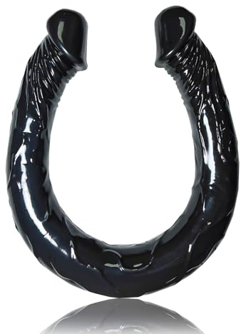 44cm Realistic Double-Sided Dildo Penis Super Long Realistic Black Double Dildo Sex Toys Flexible Double Ended Dildo Anal Dildo for Couple Men Women Waterproof Double-Ended Penis (Black)
