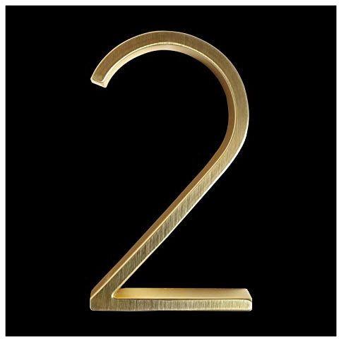 Numero Civico Esterno,Numeri Civici Ottone 125 millimetri di galleggiamento dorata moderna Casa Numero raso Numbers portello domestico DOMICILIO House Digital Esterni Iscriviti Piatti 5 IN.# 0-9(2)