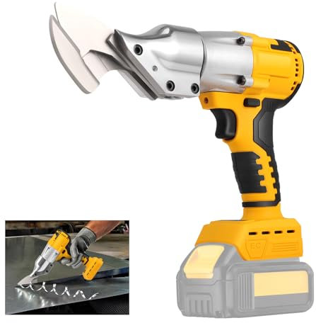 Cordless Electric Metal Scissors Shears Brushless Motor Compatible with Dewalt 20V Battery, 360° Rotating Head, LED Light, Adjustable Speeds for Metal Sheet Carpet Leather (Batteries not Included)