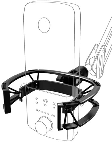 Wave Shock Mount [Custom Built for Elgato Wave:3/1], Anti-Vibration Suspension Elastic Shock Mount Holder Clip Mic Mount Stand with 3/8 or 1/4 Screw Adapter Compatible with Wave:3/1 Microphone