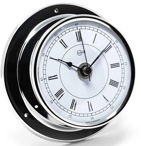 BARIGO 683RFPO Tempo Orologio al quarzo 110 x 35 mm, con cassa in acciaio inox lucidato, vetro minerale, quadrante bianco