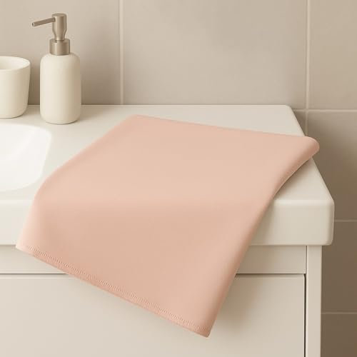 Corredocasa Telo Mare Microfibra Leggero e Assorbente, in 100% Poliestere Made in Italy - Telo Bagno 90x170 cm, Tinta Unita - Ideale per Viaggi, Asciugamano Bagno (Rosa Cipria)