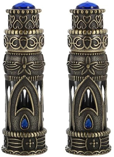 WRITWAA Nachfüllbare Parfümflasche 6Ml Aus Glas Und Legierung Arabische Parfümölflaschen Leer Tragbarer Parfümbehälter Für Ätherische Öle Und Persönliches Parfum Auslaufsicher Und Kompakt