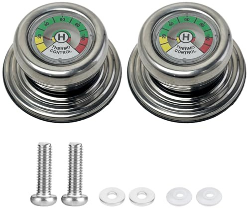 WANTUSHUI 2 Stück Topfdeckelgriff mit Thermometer,Topfdeckel Griff,Koch Thermometer,Cooking Thermometer,Ersatz Topfdeckelgriff,Ersatzgriffe für Topfdeckel Knöpfe,Knopf für Kochtopf Deckel,Deckelknopf