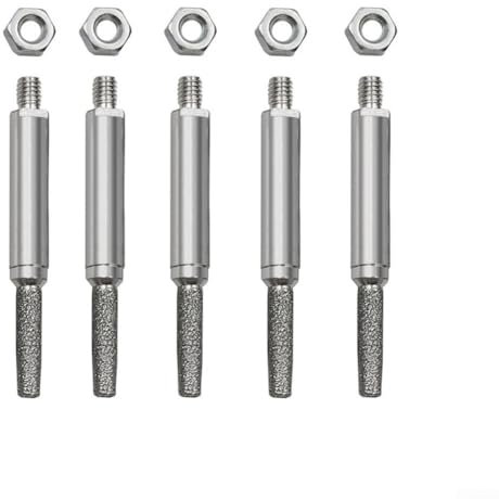 Kit di affilatura per motosega a catena con lima cilindrica, testa di rettifica elettrica, set di strumenti per la lavorazione dei metalli con diamante placcato in titanio (5 pezzi da 4 mm)