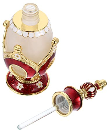 SHERCHPRY Botella De Perfume De Vidrio Vintage 25 Ml Funcional Portátil Frascos De Aceite De Vidrio Para Aromaterapia Viaje Colección Estilo Oriente Medio Color Rojo