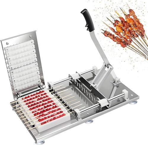 Machine à brochettes manuelle en acier inoxydable, machine à brochettes multifonction efficace pour brochettes faites maison, parfait pour les barbecues