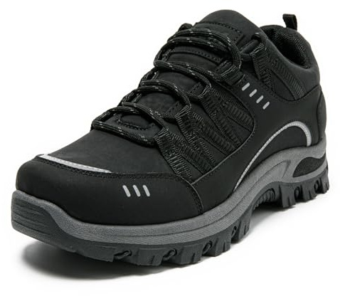 JOMIX Zapatillas de Montaña Mujer Antideslizantes Sneakers Trekking Ligeras y Cómodas Suela Multi‑Tracción Resistentes y Transpirables para Senderismo Camping y Uso Diario WOS255035 Negro 36